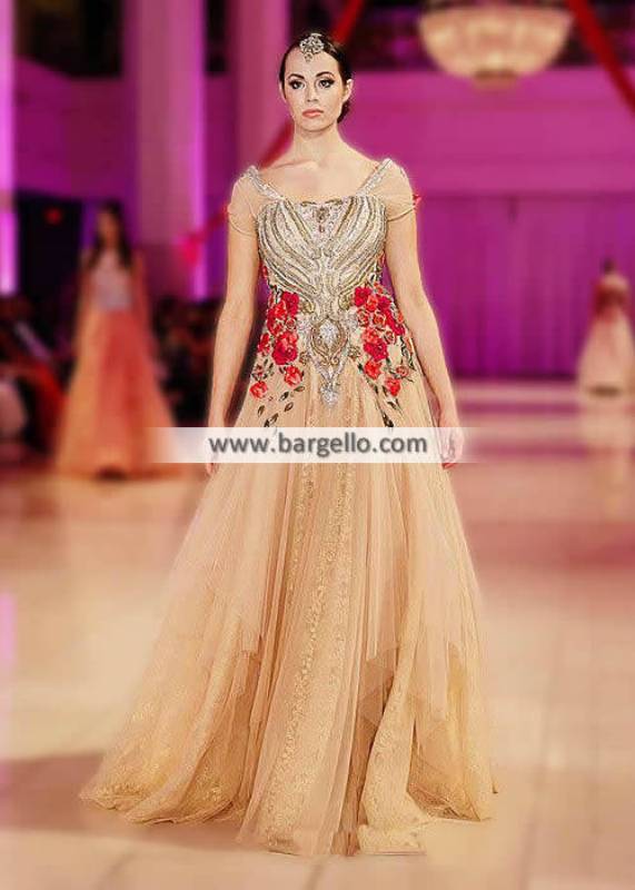 Amazing Beige Designer Gown Festival Collection | Latest Kurti Designs