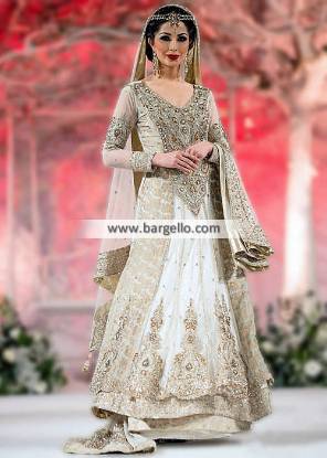 Amazing Off-White Bridal Lehenga Indian Pakistani Designer Wedding Lehenga