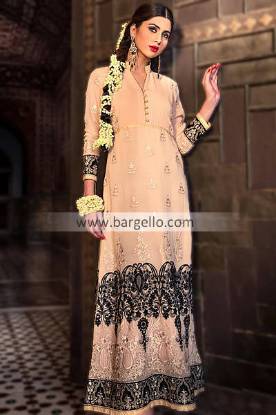 Latest Pakistani Wedding Shadi Dresses in Peach Color 2013-14 by Threads and Motifs