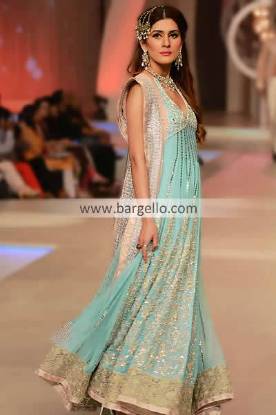 Pakistani Zainab Chottani Staged Evening Party Dresses Collection at Bridal Couture Week 2013