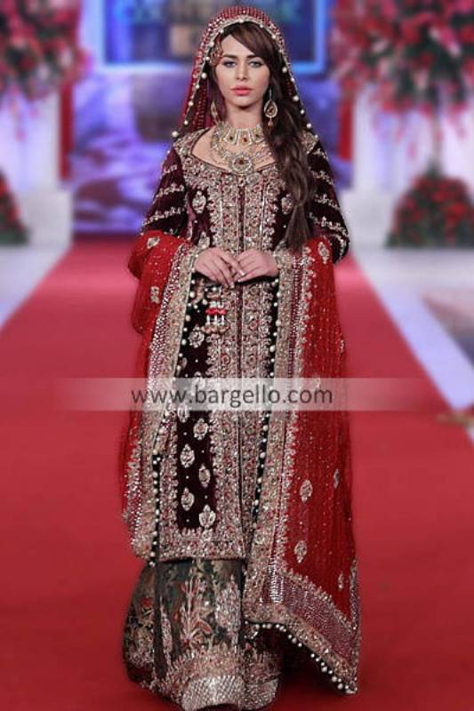 Black Bridal Sharara With Beautiful Embroidery Showcased at Pantene Bridal Couture Week 2013