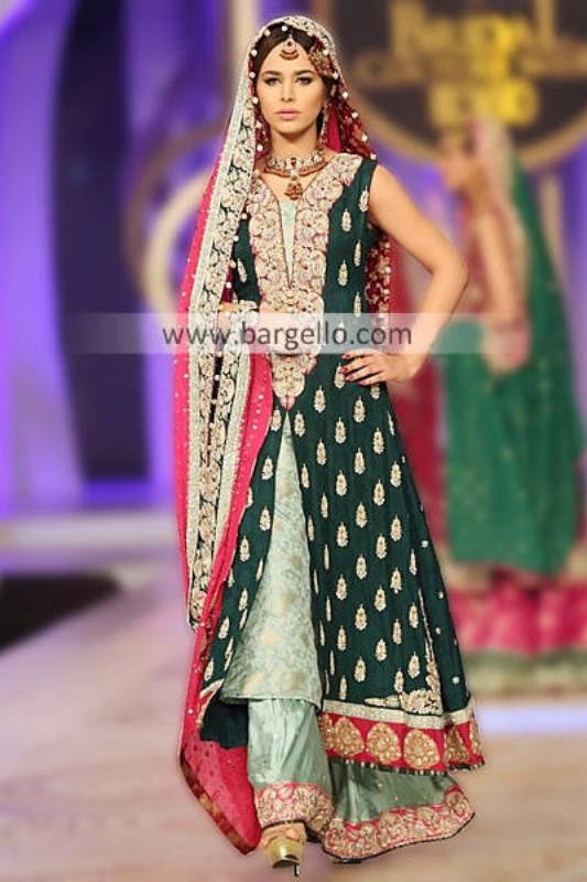 Green Bridal Dresses 2013 Showcases by Designer Sana Abbas at Pantene Bridal Couture Week 2013