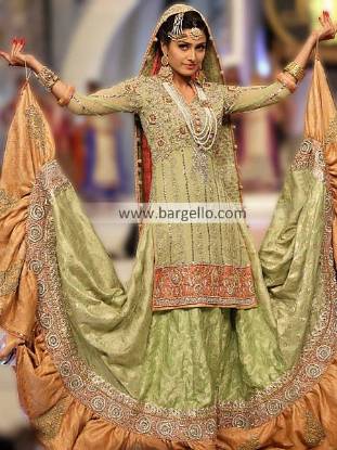 Pakistani Designer Gharara Madiha Noman Bridal Collection at Bridal Couture Week