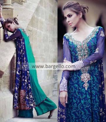 Party Evening Outfits 2013 by Tena Durrani Houston TX, Embroidered Wedding Suits by Tena Durrani TX