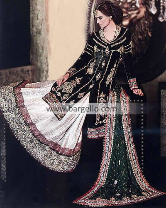Asian Bridal Sharara Suits Collection 2013 By Zahra Ahmed at Bridal Couture Week Naperville Illinois
