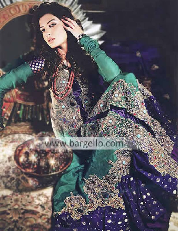 Embroidered Party Wear Suits 2012 by Zahra Ahmed Dundee UK, Designer Evening Suits by Zahra Ahmed UK