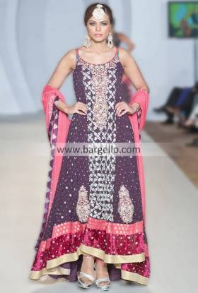 Zainab Chottani Gorgeous Designer Churidar Long Kameez Suits with Embroidery in PFW Kansas City USA