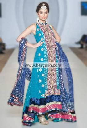 Zainab Chottani Amazing Evening Party Wear 2013 in Chiffon with Lavishing Embroidery Baltimore MD