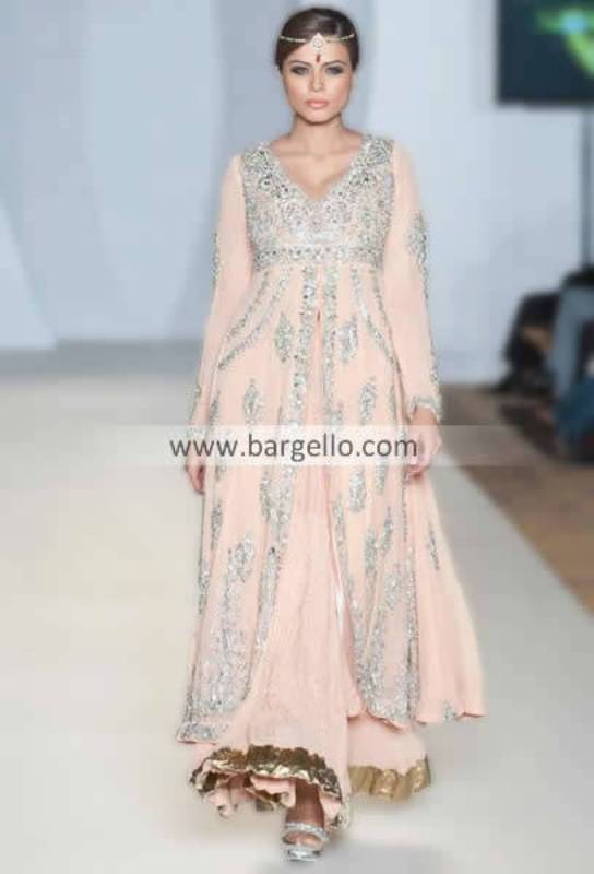 UK Designers AMTY Latest Evening Party Wear 2013 in Chiffon with Lavishing Embroidery Denver CO