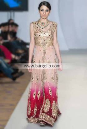 Latest Party Wear Long Evening Gown Dresses with Embroidery 2013 by Shazia Kayani San Francisco CA