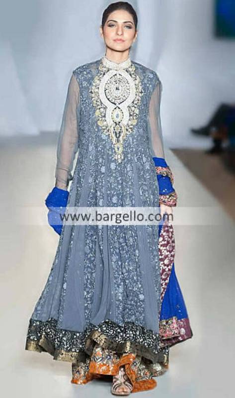 Veteran Designer Deepak Perwani Anarkali Outfits For Parties at Pakistan Fashion Week London