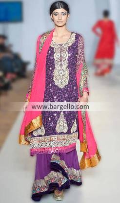 Ayesha Ibrahim's Purple Combination For Parties & Evening Occassions at Pakistan PFW London UK