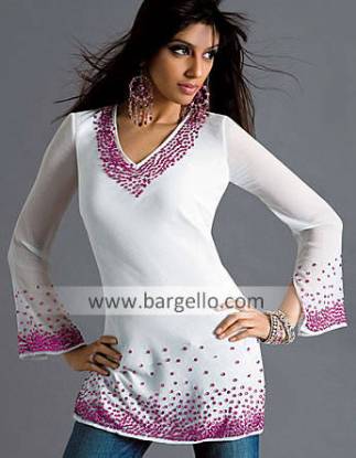 Casual Party Kurti Tunic Top Summer Top Hand Embellished