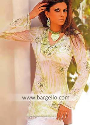 Designer Embroidered Kaftan, Pakistani Tunic Kurti Top