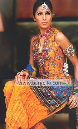 Shalwar Kameez in Brazilian Parrot Colours. Colorful Shalwar Kameez Dresses