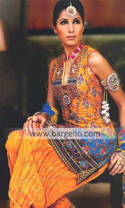 Shalwar Kameez in Brazilian Parrot Colours. Colorful Shalwar Kameez Dresses