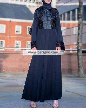 Blue Lady Velvet Empress Abaya Doha Qatar Jilbab Designs