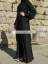 Black Lace Leaf Inner Belt Open Abaya Luasanne Switzerland Amazing Jilbab Outfits