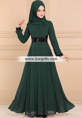 Medium Jungle Green Rosemary Michigan MI USA Stylish Embroidered Jilbab