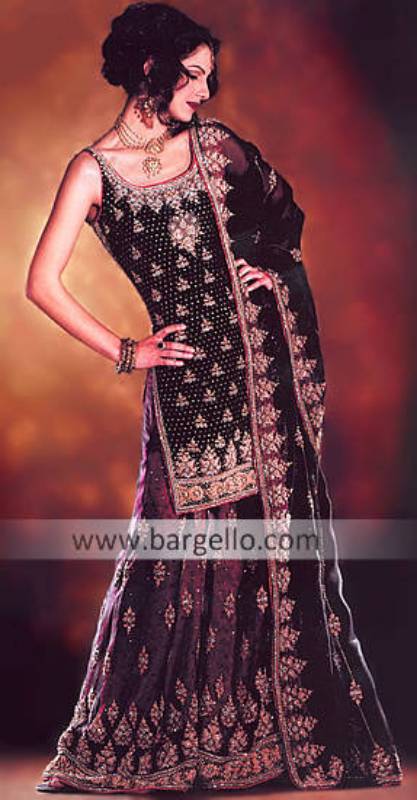Latest Fashion of Black Dress Lehenga, Gharara, Sharara UK, USA, Australia