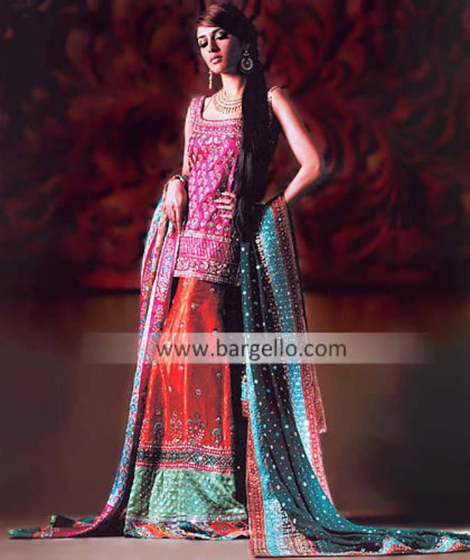 Colourful Pakistani Lehenga having Patch Work Amazing Styled