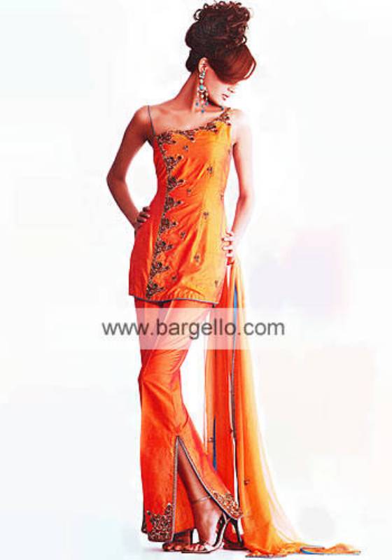 Orange Whaley Mehandi Shalwar Kameez Dress Mayoon Mahandi Mehndi Dress