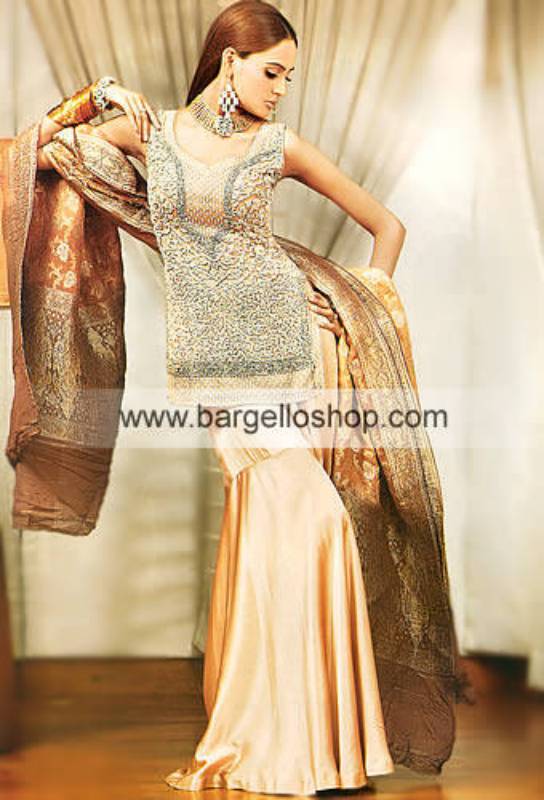 Dorato Heavily Embellished Bridal Gharara, Shirt and Dupatta