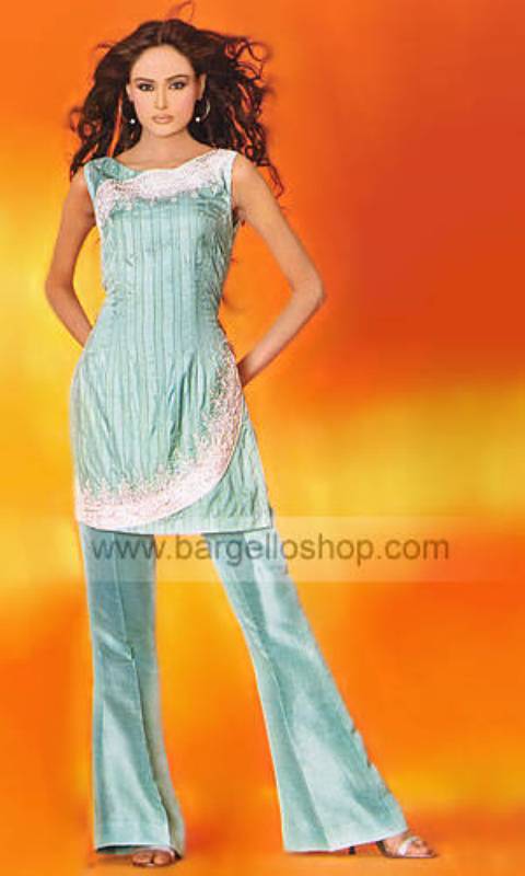 Silk Trouser Suit, Pakistani Designer Dresses