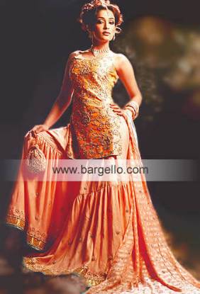 Orange Mehandi Mayoon Special Occasions Gharara Pakistani Gharara in Toronto, Canada