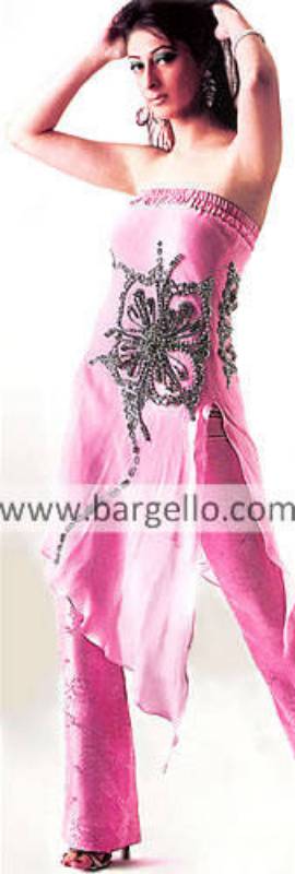 Disco Pink Butterfly Emellished Handkerchief Dress