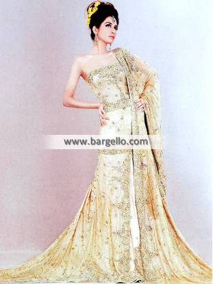 High Fashion Bridal Trousseau Gold Ice Hand Embellished