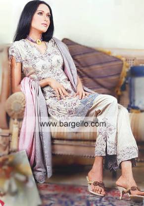 Ice Grey Cupel Hand Embellished Salwar Kameez Suit