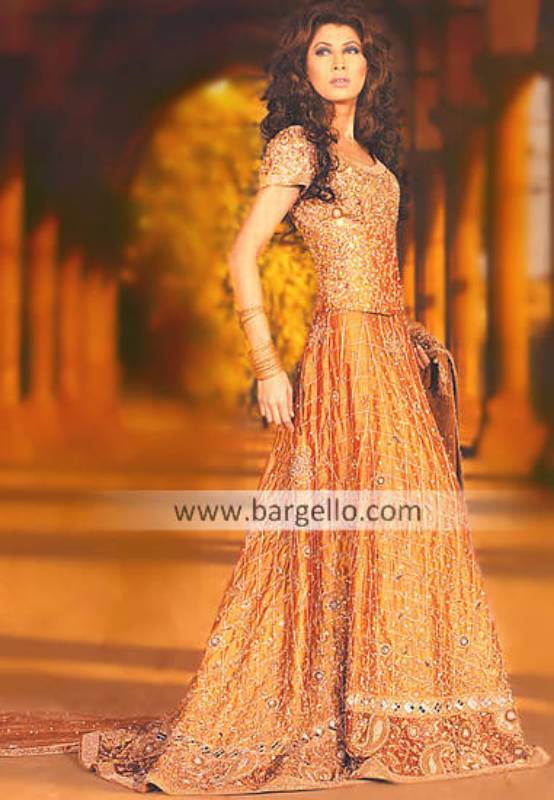 Orange Micheliana Pakistani Designer Bridal Dress