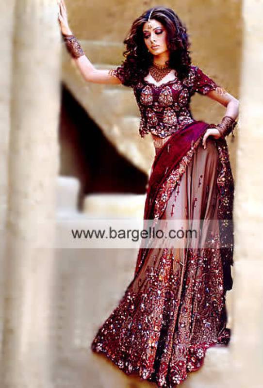 Pakistani Designer Lengha, Heavily Embellished Lehenga Skirt