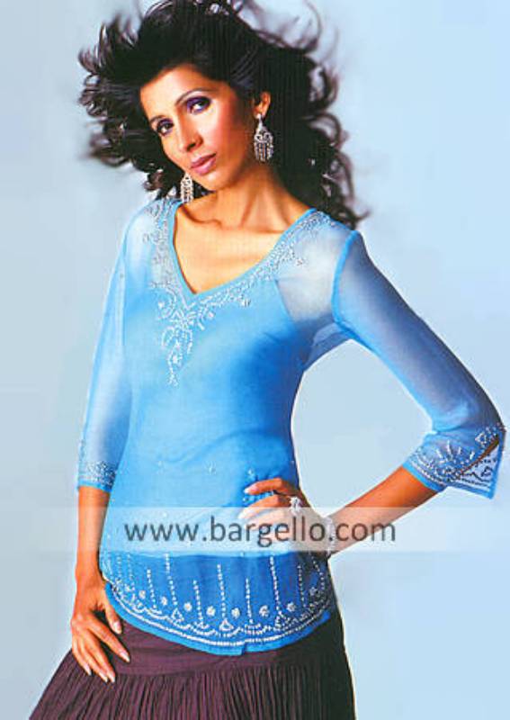 Pakistani Designer Kurti, Embroidered Kurti Top