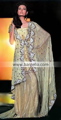 Pakistani Dulhan Lehnga Lehenga with Gold Set, Pakistani Shararas Ghararas Design 2011 2012