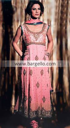 Pink Anarkali Outfit, Crinkle Chiffon Anarkali Dress, Chiffon Anaraki Pishwas Pakistan India