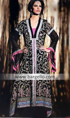 Dipped Hem Evening Party Outfits Pakistan India, Designer Outfits Pakistan with Dipped Hem
