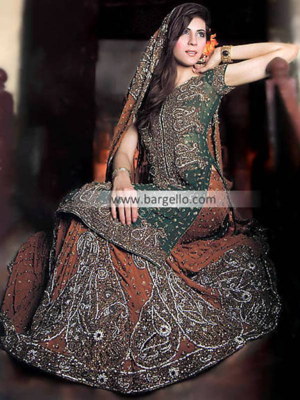 Green indian bridal dresses sales