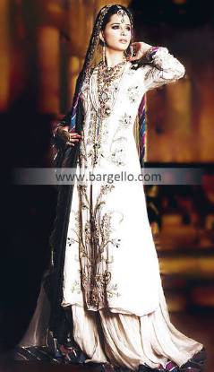 Pakistani Sharara, Pakistani Embroidered Sharara, Pakistani Embellished Sharara, White Party Outfit