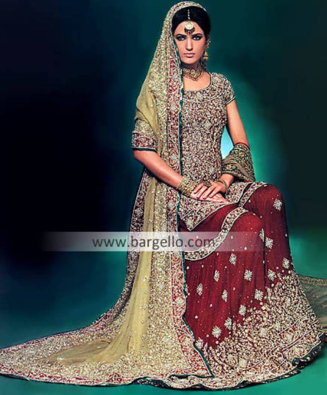 bridal dresses pakistani red