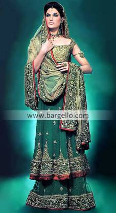 Green Bridal Dresses Pakistan, Green Bridal Outfits Pakistan, Green Bridals India Pakistan