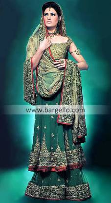 Green Bridal Dresses Pakistan, Green Bridal Outfits Pakistan, Green Bridals India Pakistan