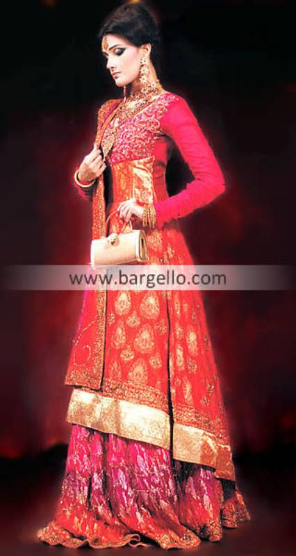 New Orange Red Anarkali Dresses, Buy Colorful Anarkali Pishwas Online, Latest Colorful Anarkali 2011