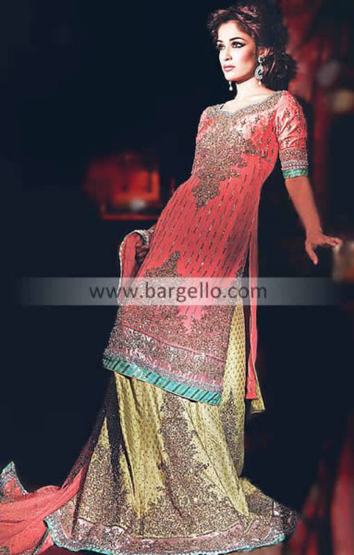 Bridal Dresses Pakistan, Jamawar Chiffon Colorful Bridals Pakistani India, Lehnga Collection