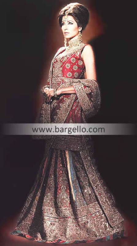 bridal dresses pakistani red