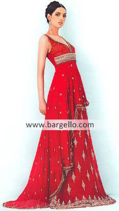 Red Wedding Lehngas, Red Wedding Lenghas Pakistan India, Red Wedding Dresses Pakistan India