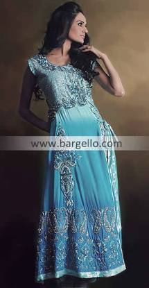 Heavy Anarkali Suits, Two colored Anarkali, Dip Dyed Anarkali Suit, Blue Anarkali Churidar Dress
