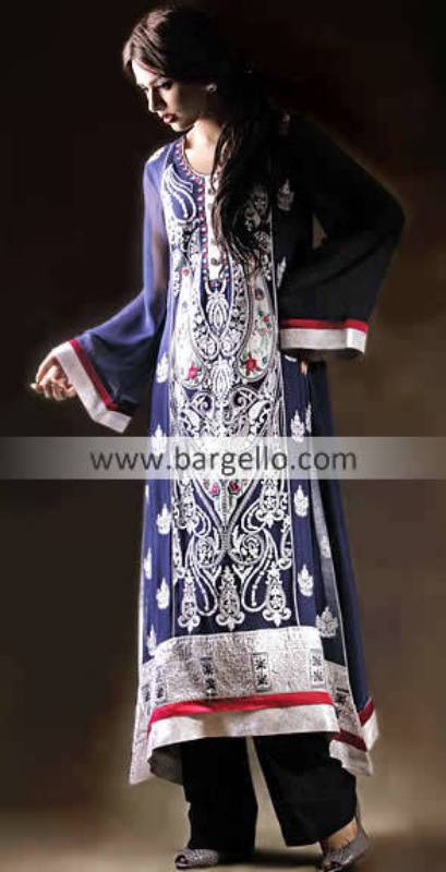Pishwas Style Dress, Blue Anarkali Pishwas, Pakistani Embroidered Anarkali, Party Anarkali Outfits