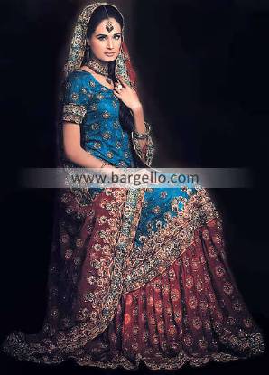 Asian Wedding Lengha Sharara, Sharara Online, Embroidered Sharara, Jamawar Chiffon Sharara